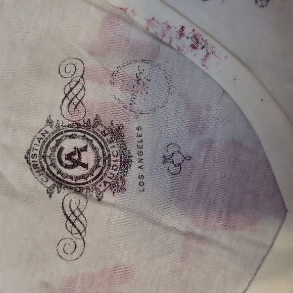 NWOT Christian Audigier Eagle V-neck Tee Shirt Men's 2XL Studs Embellished - Picture 3 of 7